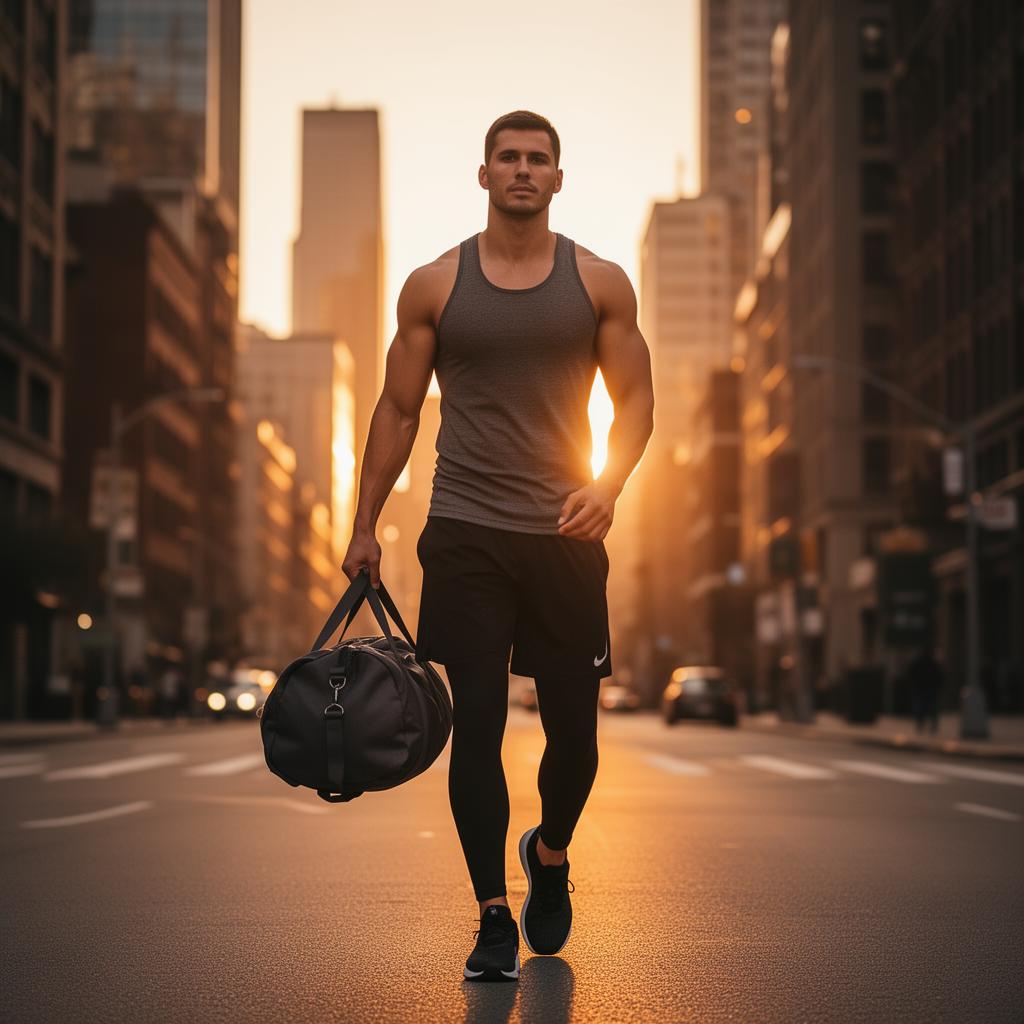 Athlete heading to the gym